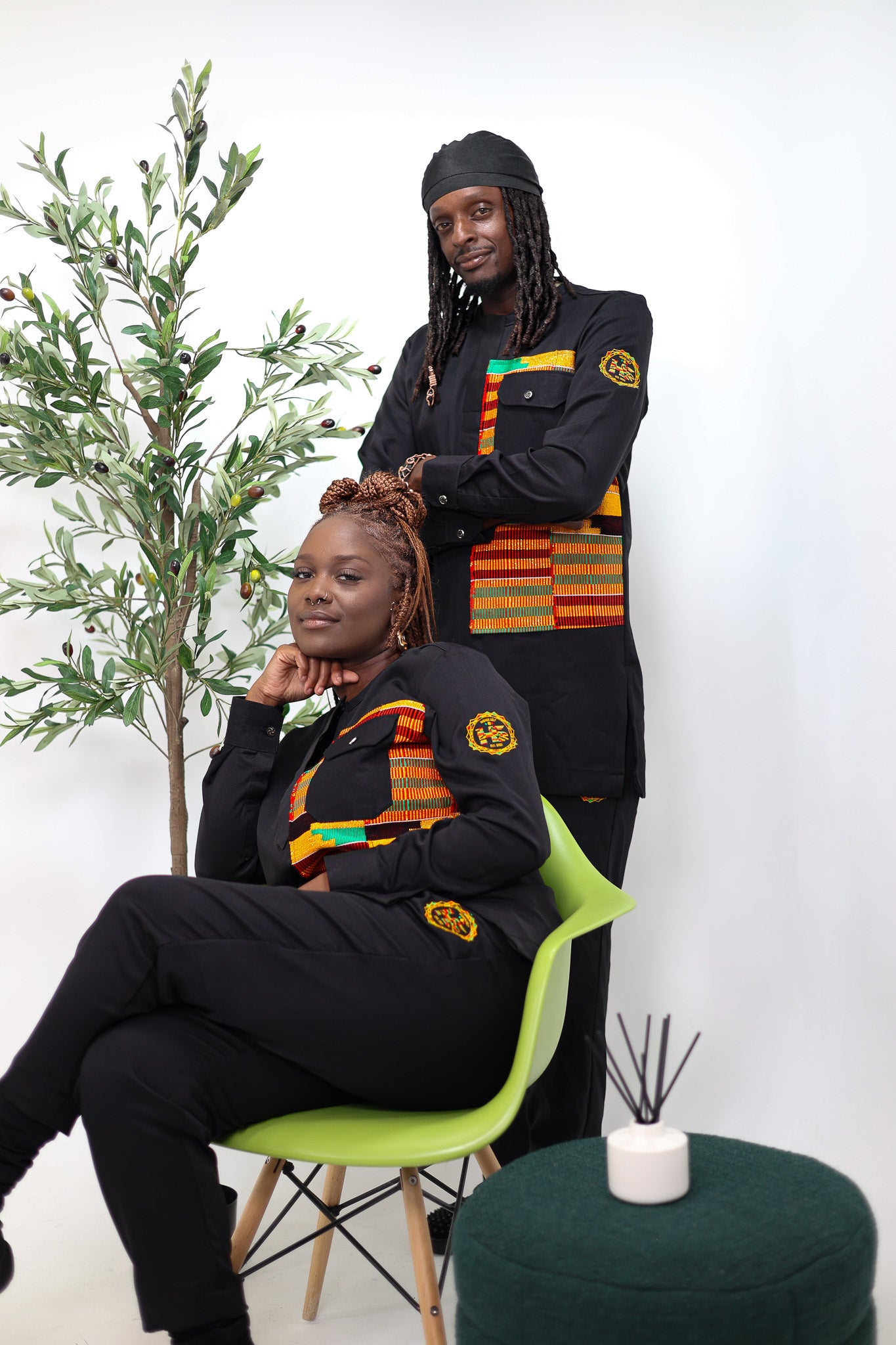 Unisex Kente decorated kaftan