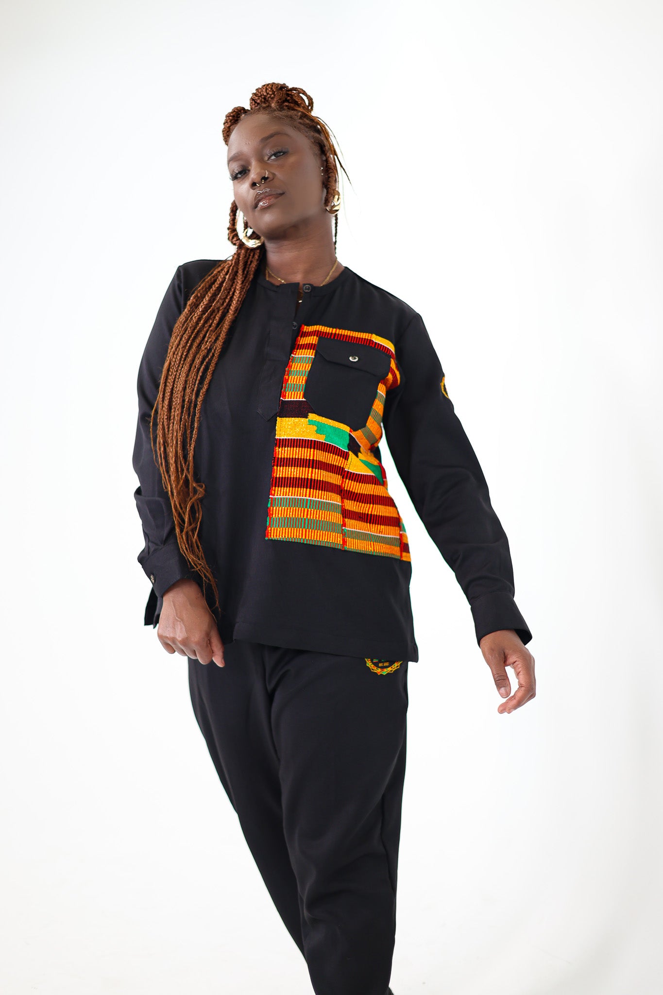 Unisex Kente decorated kaftan