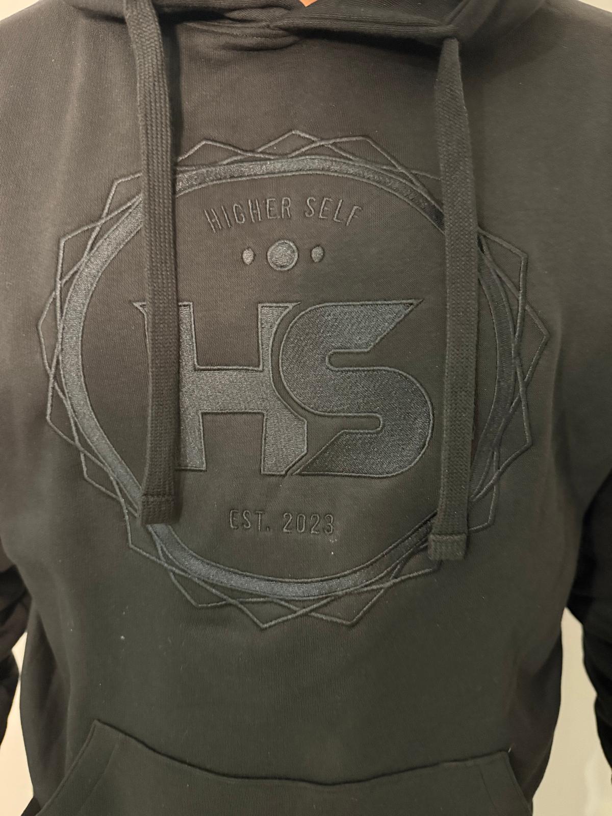 HS black on black embroided hoody