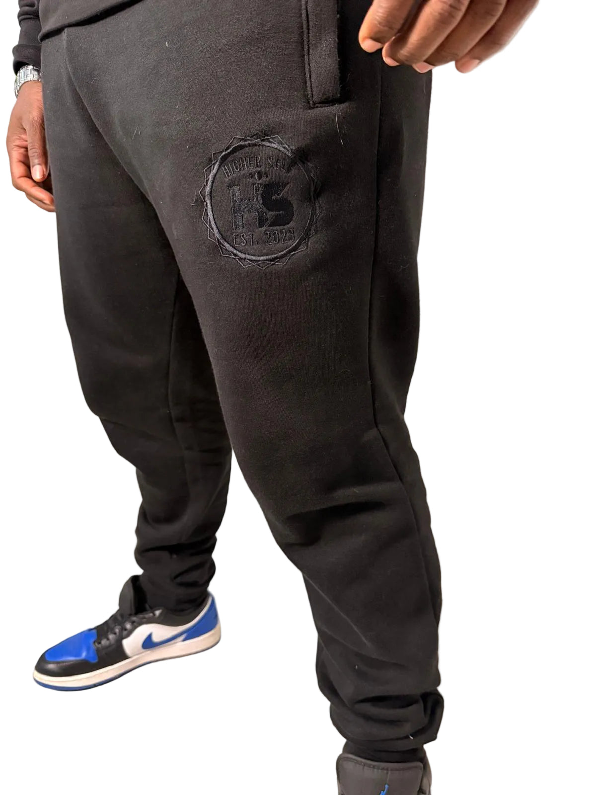 Black on black tracksuit bottom