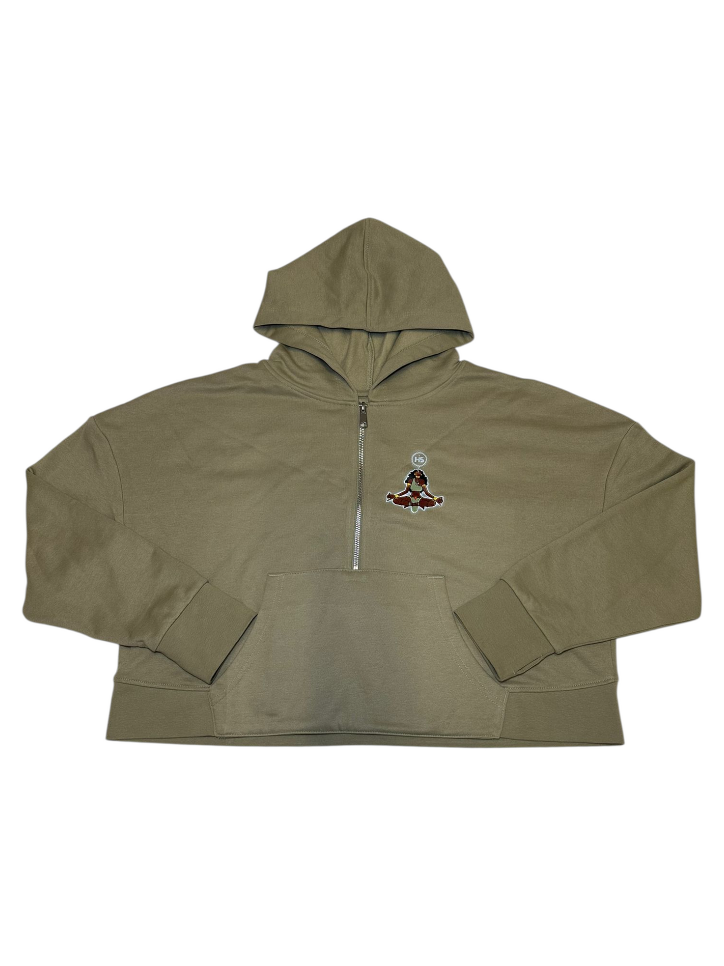 Breath deep Half zip hoody (sage green colour)