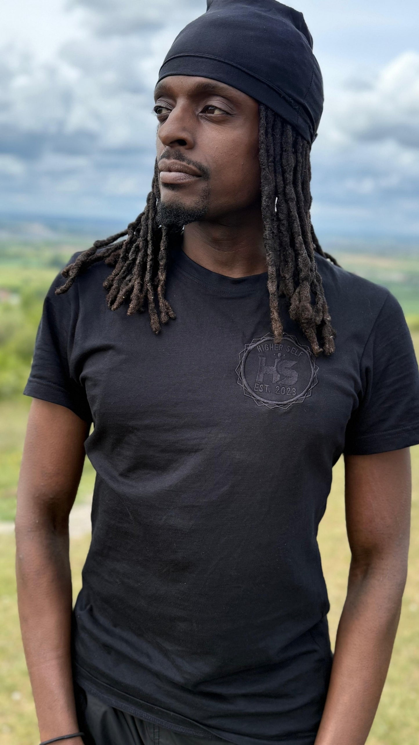 Black on black embroided t-shirt (unisex)