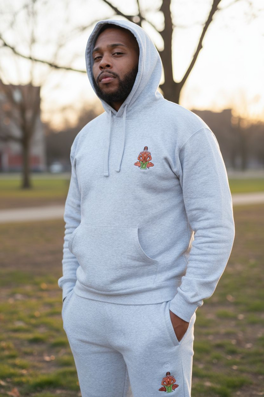 Breath deep embroided hoodie